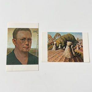 Grant Wood Self Portrait & Iowa Corn Field